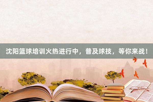 沈阳篮球培训火热进行中，普及球技，等你来战！